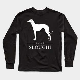 Sloughi Dog White Silhouette Long Sleeve T-Shirt